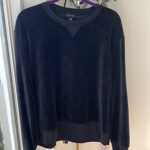 Club Monaco velvet sweatshirt in navy blue XXL
